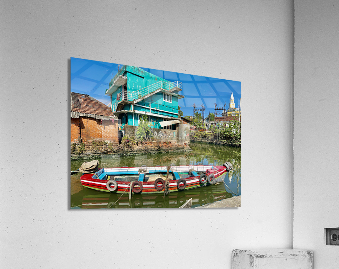 Colourful Boat on the Water Acrylic Print