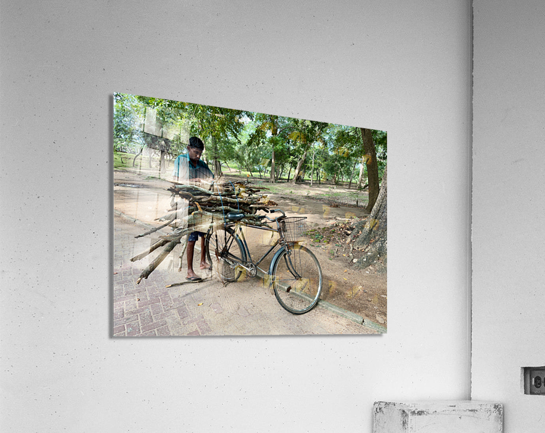 Wood Delivery on Bike Acrylic Print