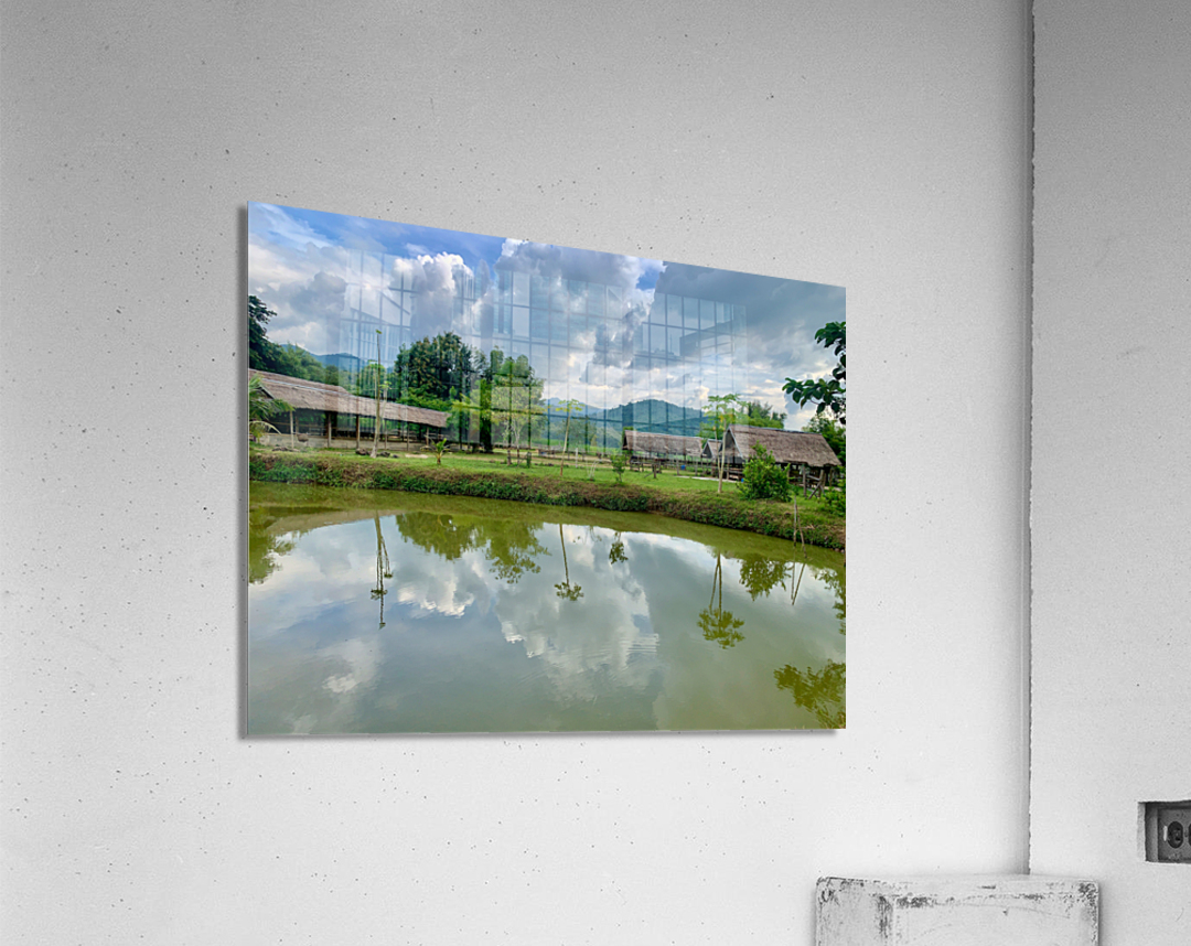 Farm Reflection on the Lake Acrylic Print