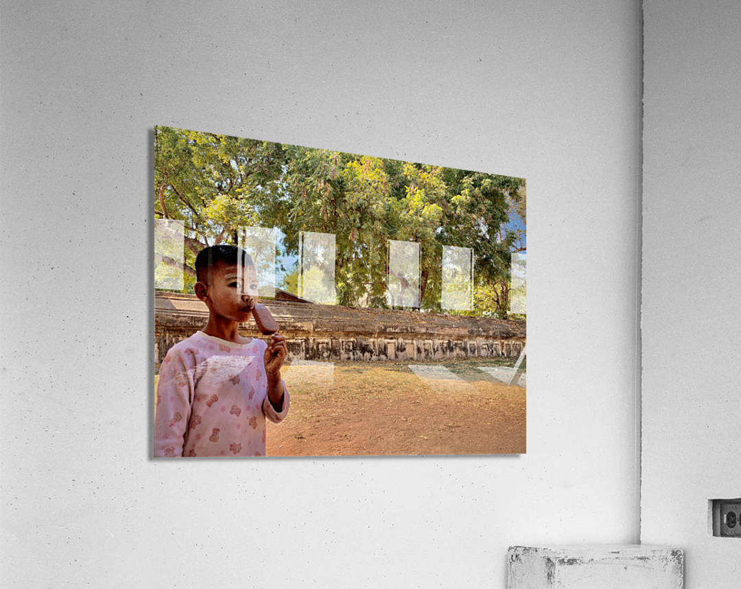 Myanmar Boy Eating a Frozen Candy Bar Acrylic Print