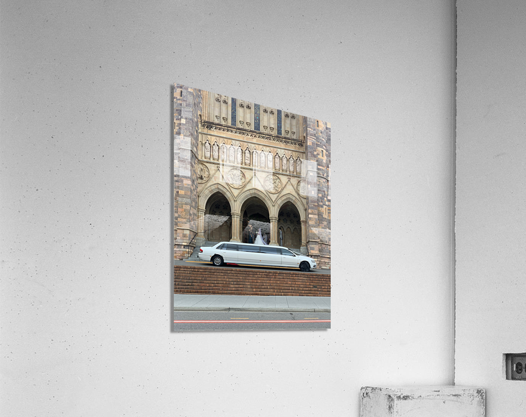 Limousine in Front of Church Acrylic Print