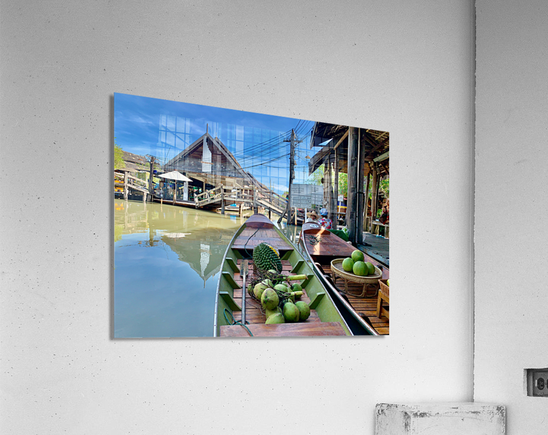 Coconut & Durian on a Boat in a Market Acrylic Print