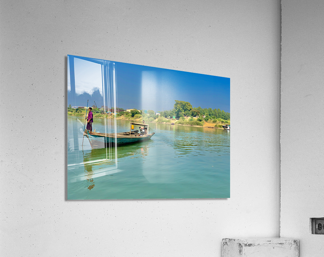 Standing in Front of the Boat Acrylic Print