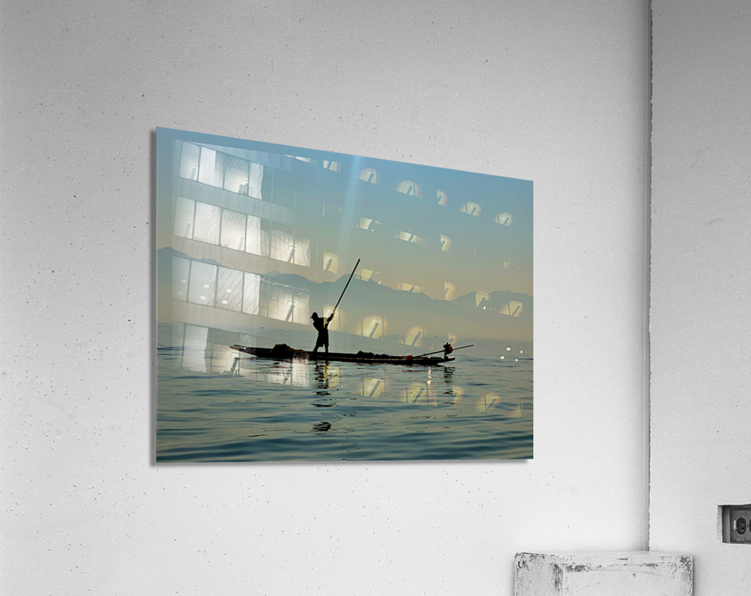 Inle Lake Fisherman 2 in Myanmar Acrylic Print