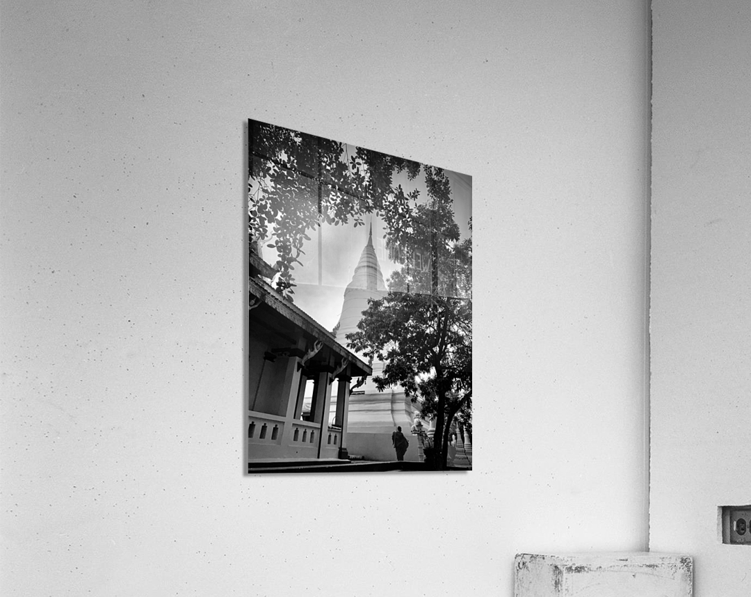 BW Monk  Stupa Acrylic Print