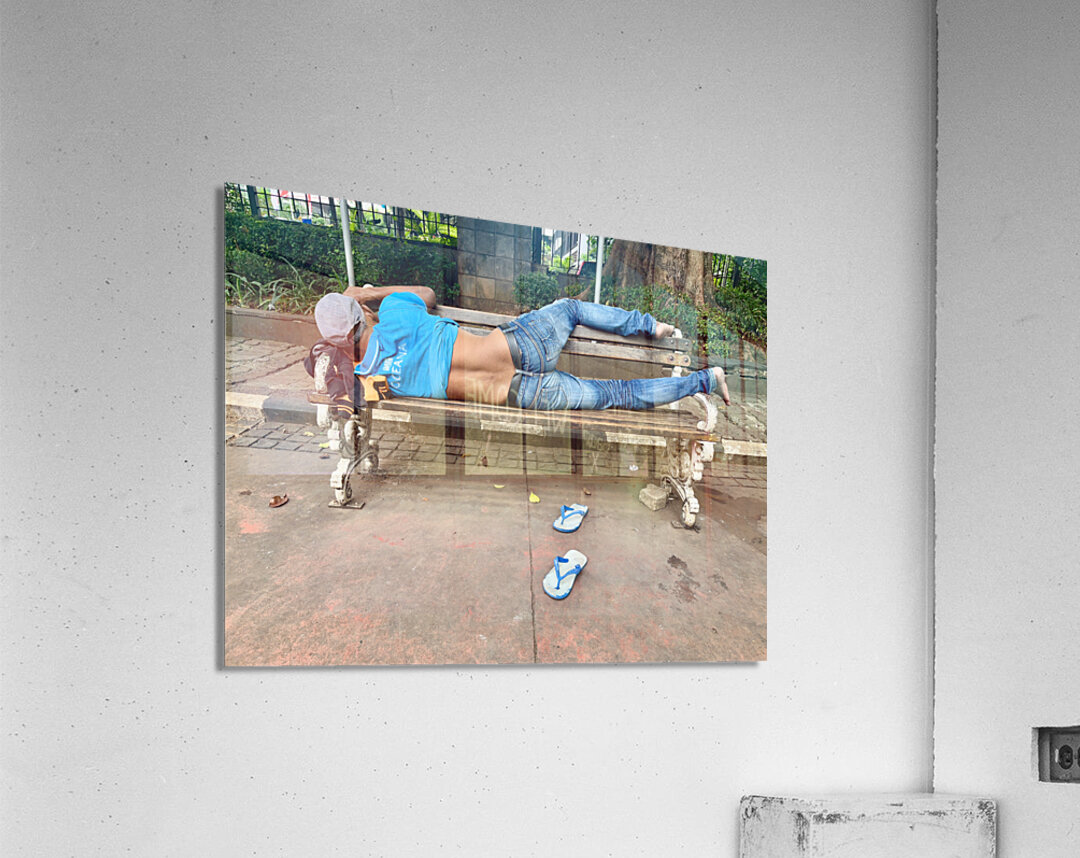 Napping on a Public Bench Jakarta Acrylic Print