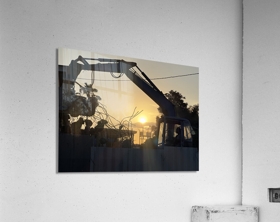 Sunset Excavator Bali Acrylic Print
