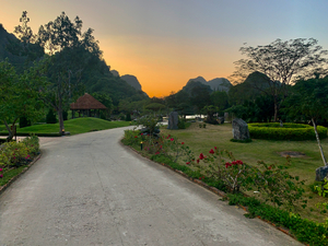 Amazing Orange Sky Over the Mountains