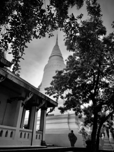 BW Monk  Stupa
