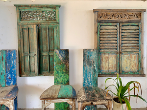 Blue  Green Old Wooden Furniture