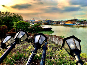 Falling Lamp posts  for the Sunset