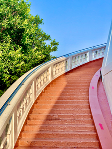 Golden Mount Temple Orange Stairs Bangkok 2