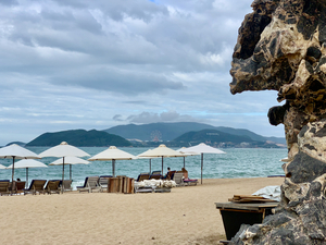Long Chairs on the Beach