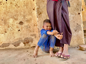 Myanmar Boy with Sling Shot