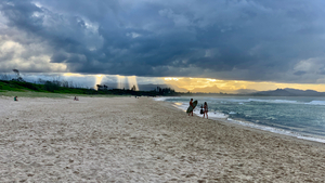 Sun Peaking Through a Dark Sky 1