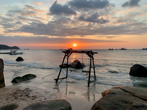 Sunset Swing on the Beach