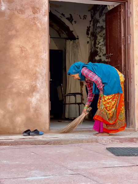 Lady Sweeping the Floor Print
