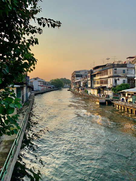 Bangkoks River at Dawn Print
