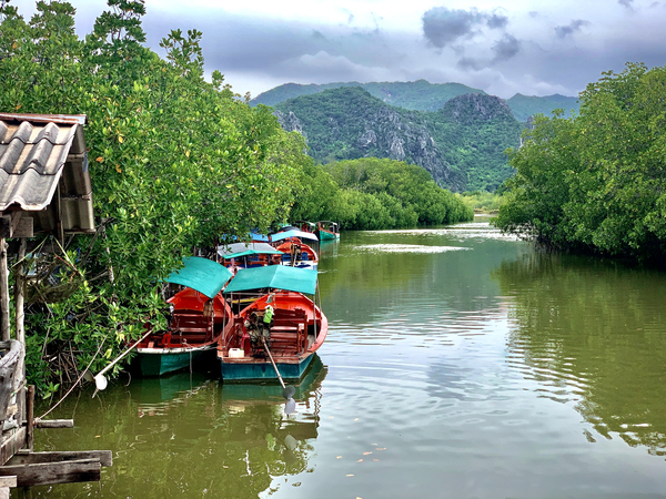 Boats Waiting on the River Print