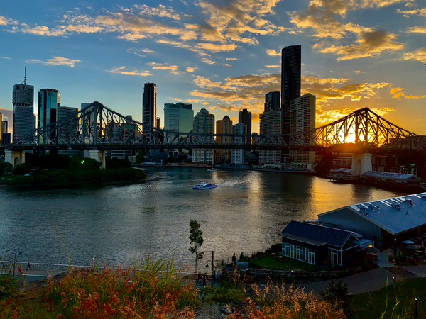 Brisbane Bridge at Sunset 2 Print