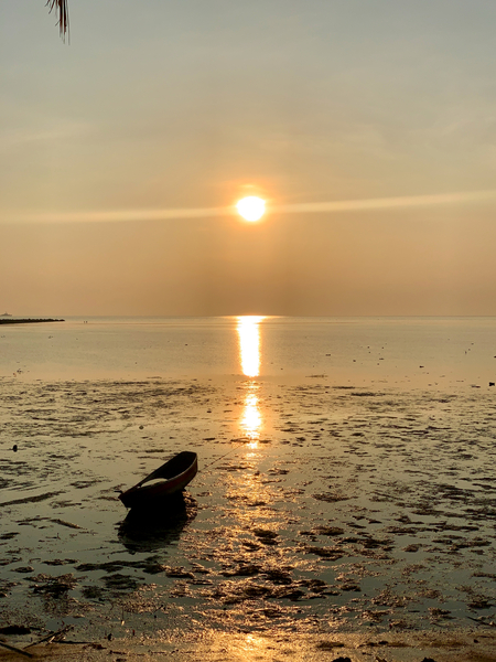 Lonely Boat at the Sunset Print