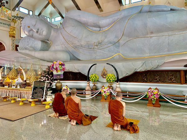 Praying White Buddha Print