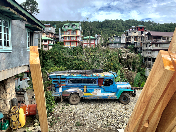 The Blue Bus of the Village Print