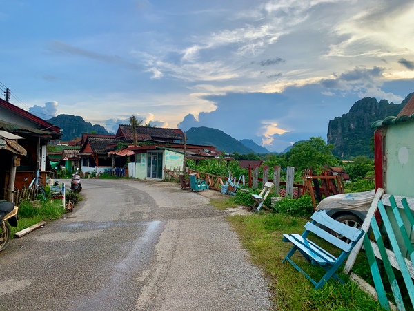 Walking Around Vang Vieng Laos Print