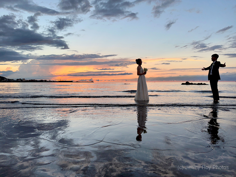 Newlyweds Sunset Beach Jeju South Korea 4  Print