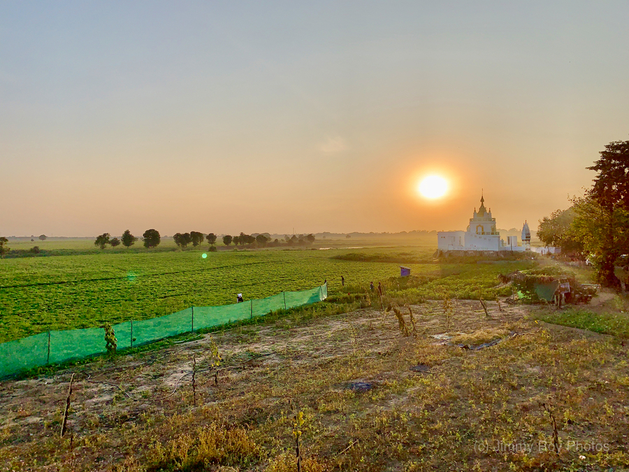 Sunset Over the Field by the Temple  Print