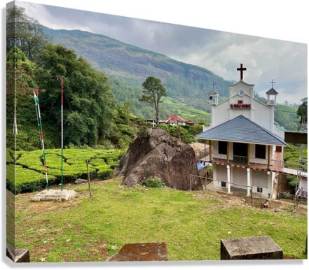 Chuch in Tea Plantations Canvas Print