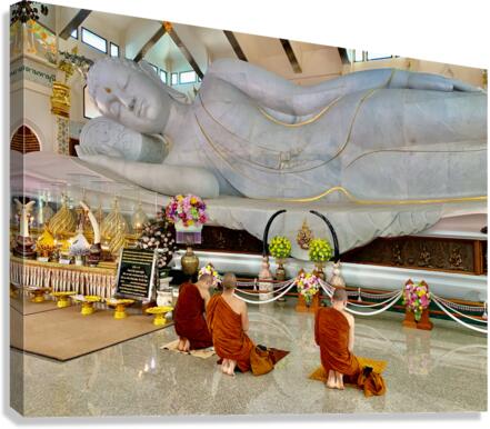 Praying White Buddha Canvas Print