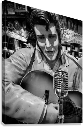 BW Elvis Canvas Print