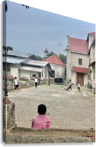 Kids Playing Soccer-Football Canvas Print