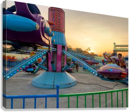 Riding Before the Sunset Canvas Print