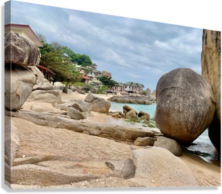 Big Rock on the Beach Canvas Print
