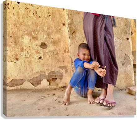 Myanmar Boy with Sling Shot Canvas Print