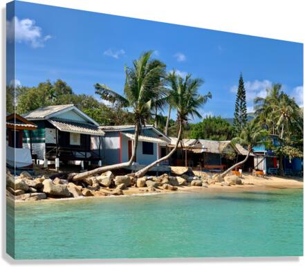 L Shaped Palm Trees Beach Canvas Print