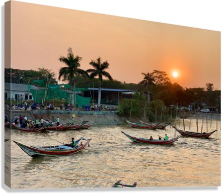 Sunset for the Boatmen Canvas Print