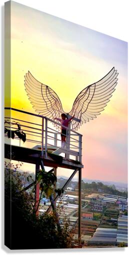 An Angel at Sunset Canvas Print