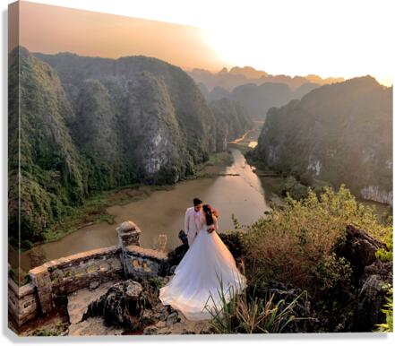 Beautiful Newlyweds at Hang Mua Cave Vietnam 3 Canvas Print