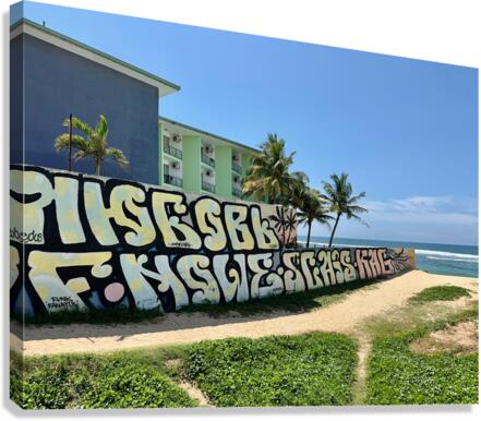Graffiti by the Sea Canvas Print
