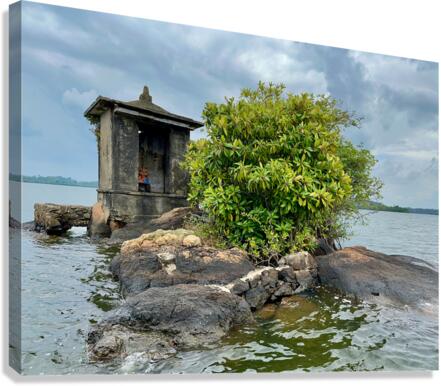 Mini Temple on the Lake Sri Lanka Canvas Print