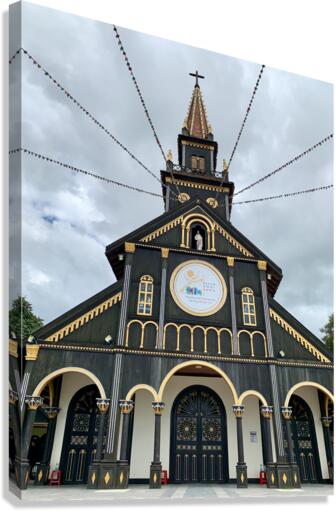 Saint Marys Black Wooden Cathedral of Kon Tum 2. Canvas Print