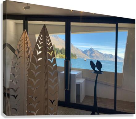 Queenstown Lake by the Window Canvas Print