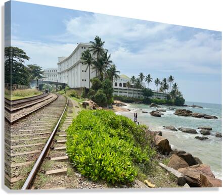 Railroad by the Ocean Canvas Print