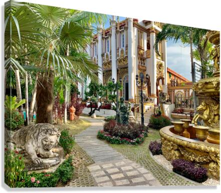 Beautiful Thai Temple Garden Canvas Print