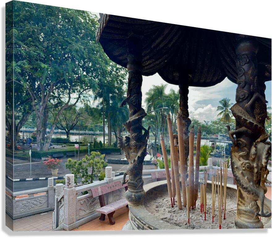 Burning Incense Kuching Borneo Canvas Print