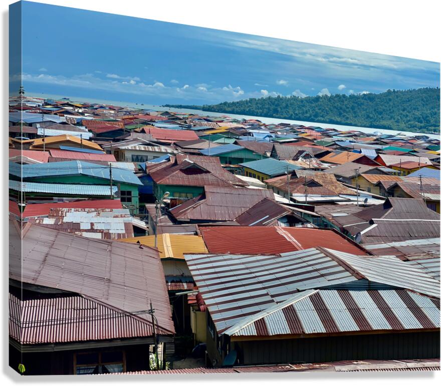 Sim Sim Traditional Floating Village in Sandakan Canvas Print