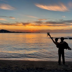 Newlyweds Sunset Beach Jeju South Korea 2